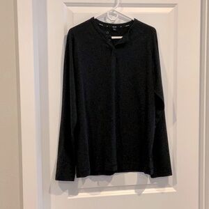 Large black Public Rec Go-To Henley for men.